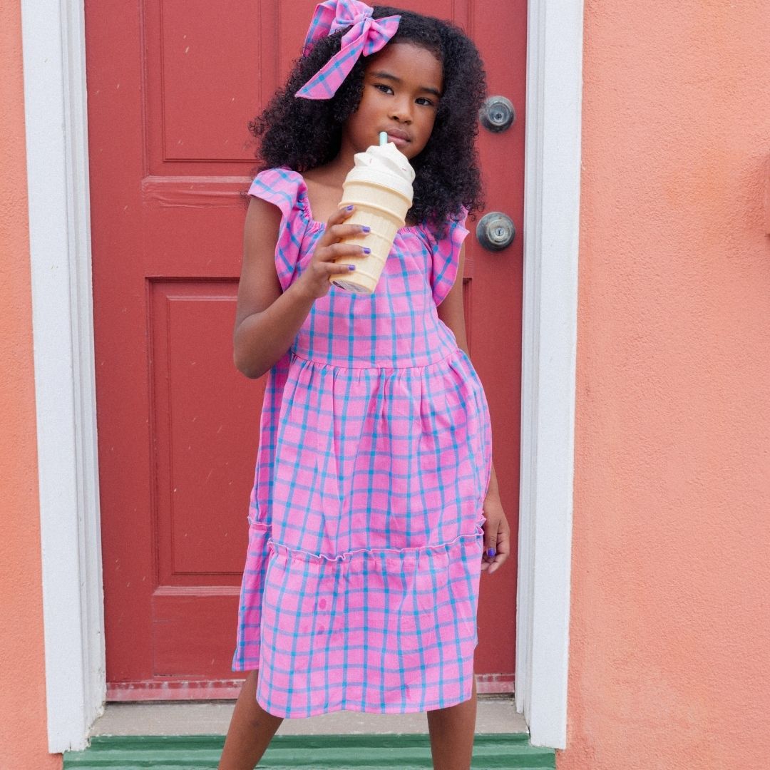 Hattie Dress in Bubblegum