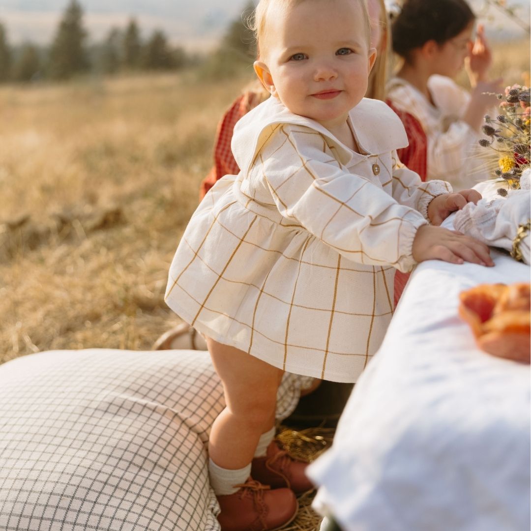 Mini Lolita Baby Bloomer Set in Nutmeg Gingham
