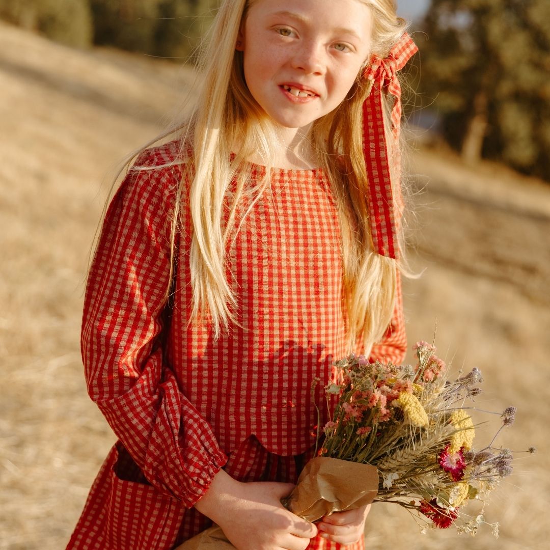 Magnolia Skirt Set in Cranberry Check