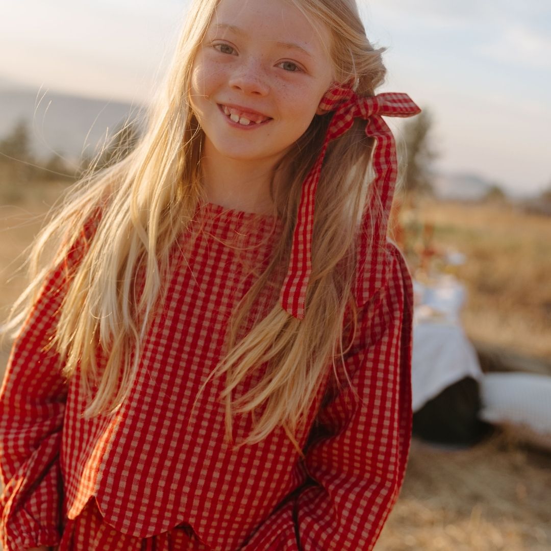 Magnolia Skirt Set in Cranberry Check