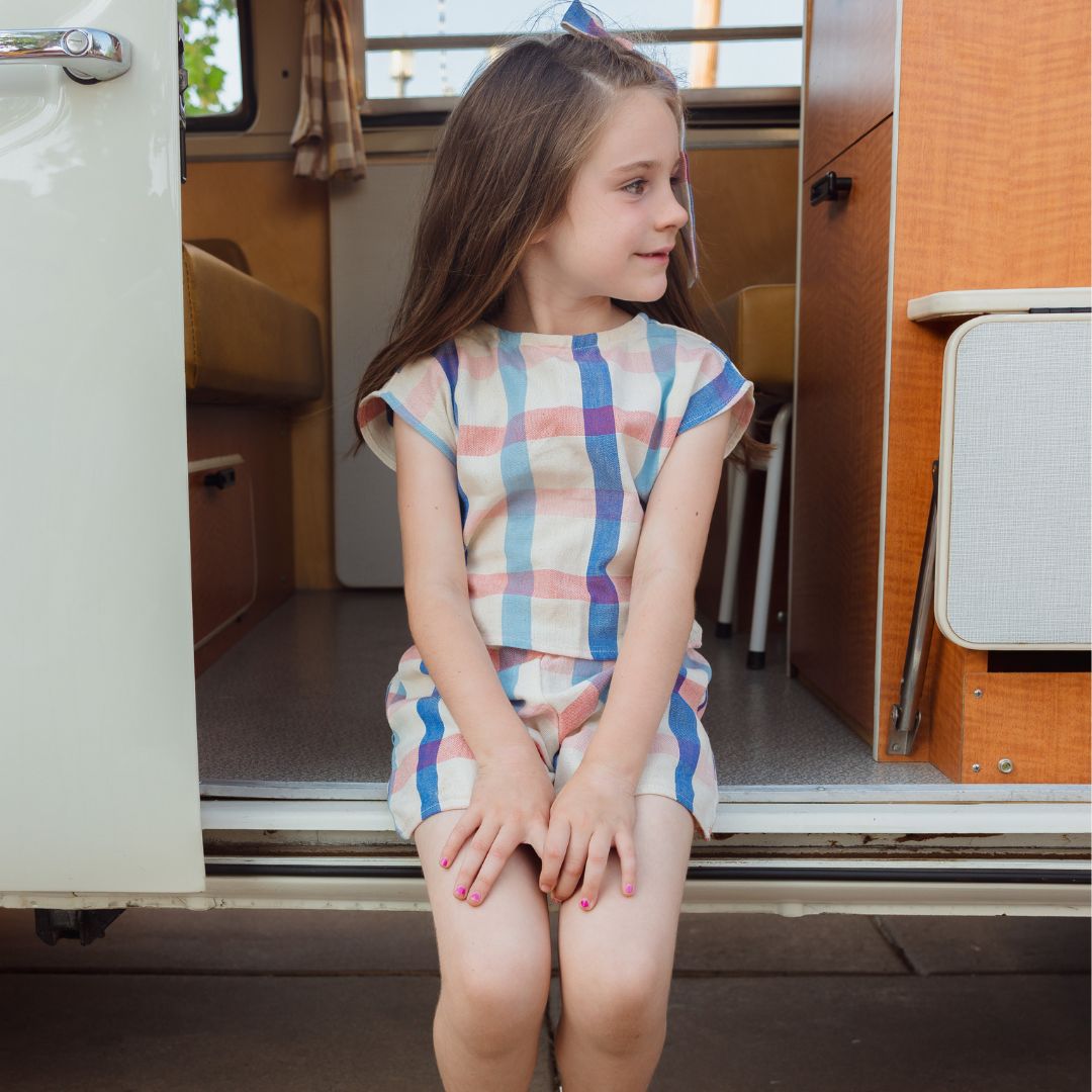 Annita Girl Set in Americana Plaid