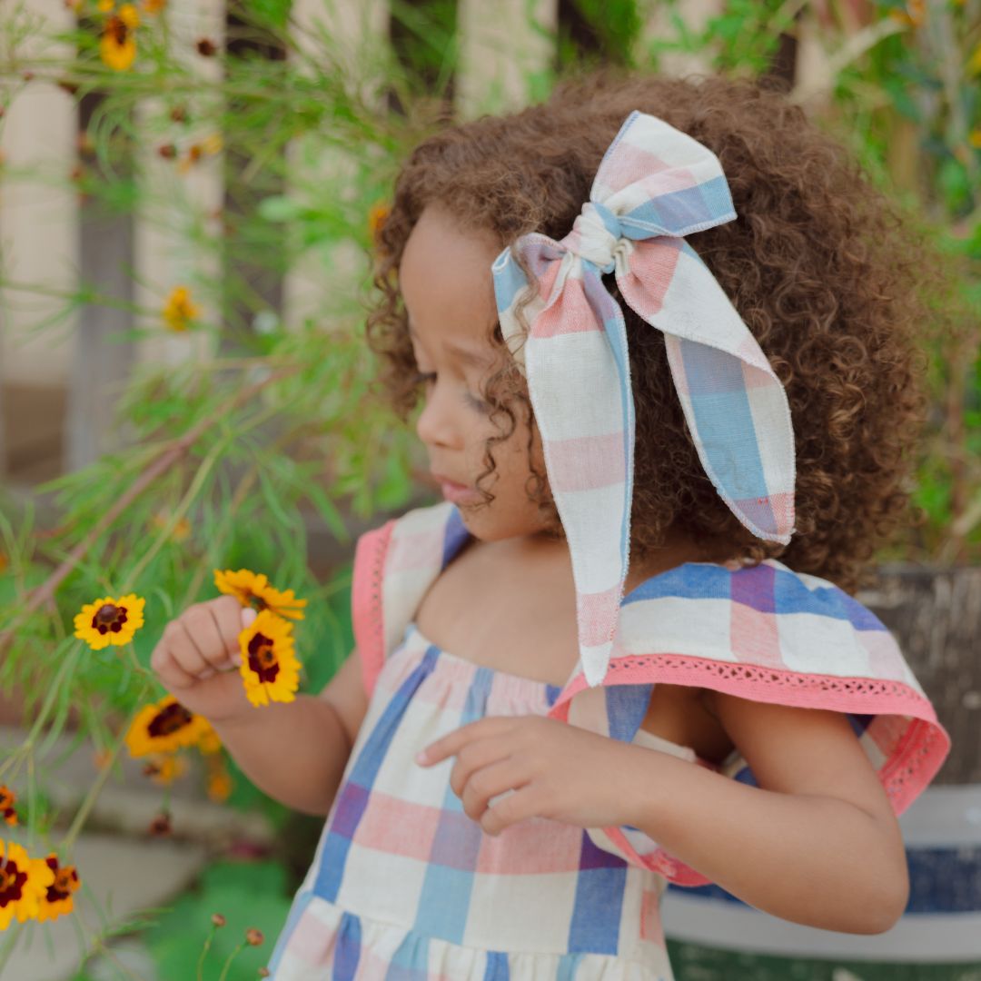 Folklore Large Bow in Americana Plaid