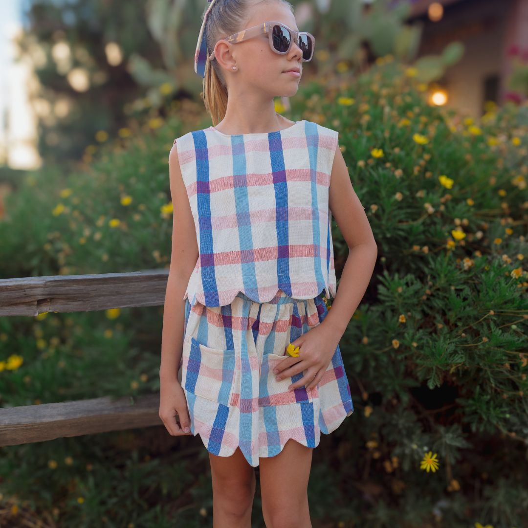 Magnolia Skirt Set in Americana Plaid