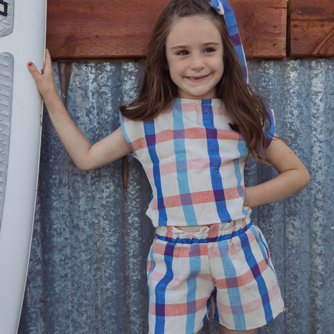 Annita Girl Set in Americana Plaid