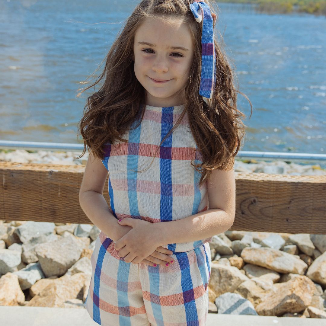 Annita Girl Set in Americana Plaid