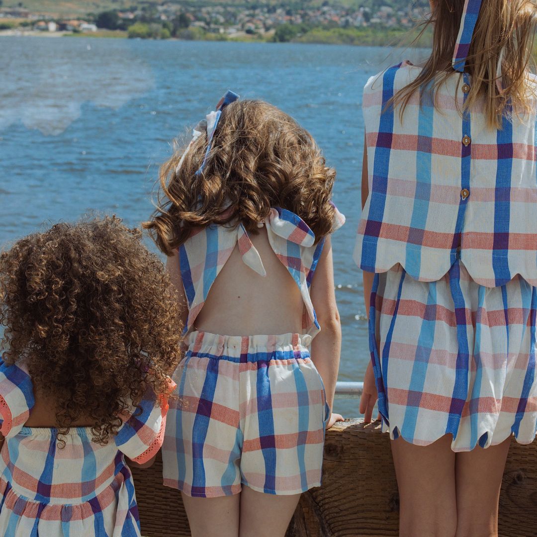 Annita Girl Set in Americana Plaid