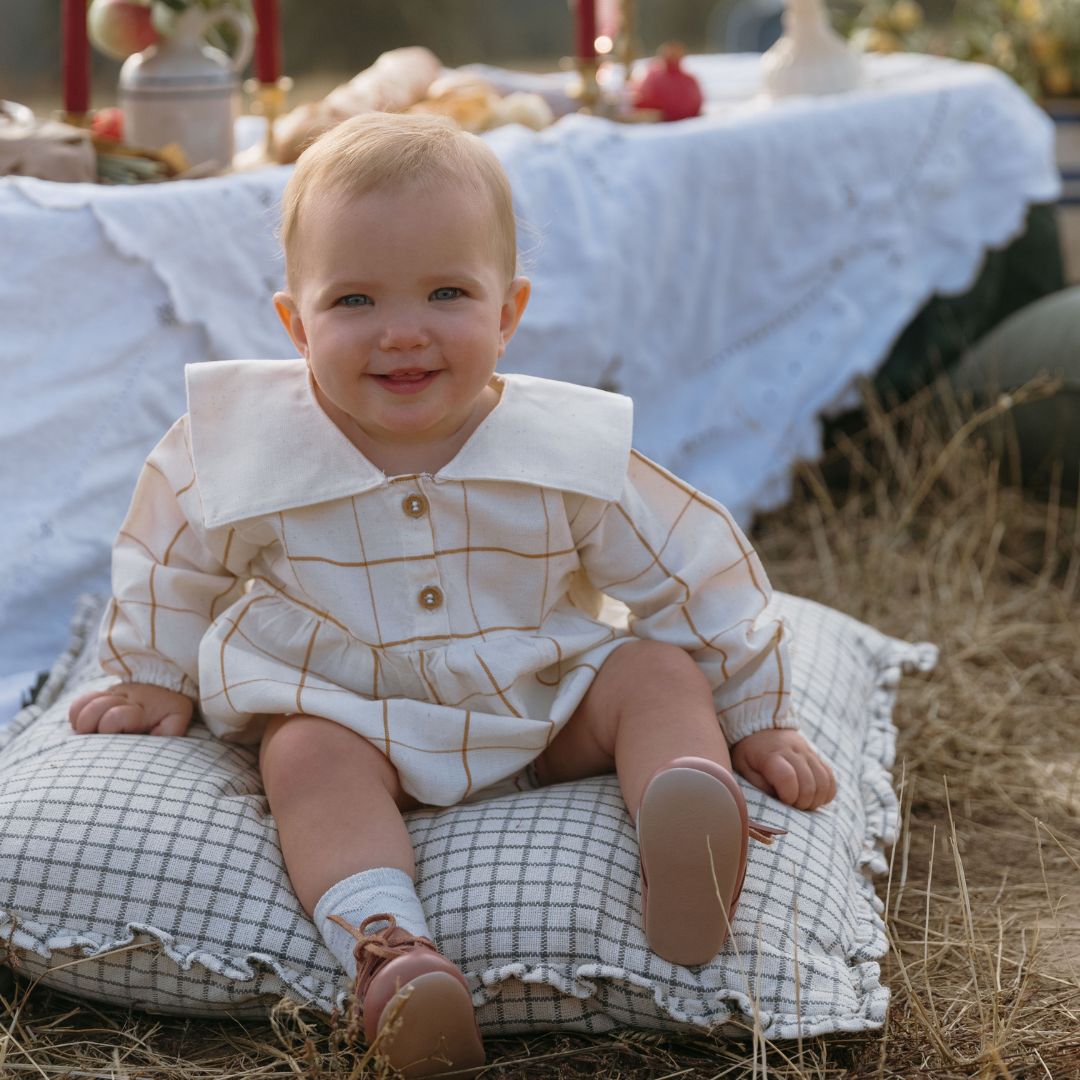 Mini Lolita Baby Bloomer Set in Nutmeg Gingham