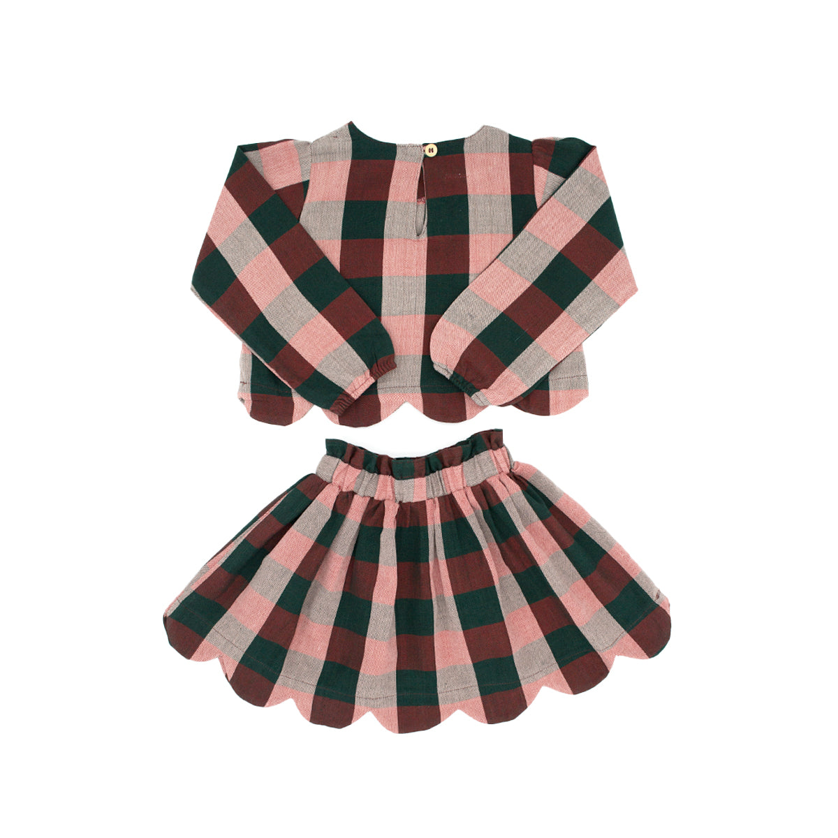 Magnolia Skirt Set in Poinsettia Check