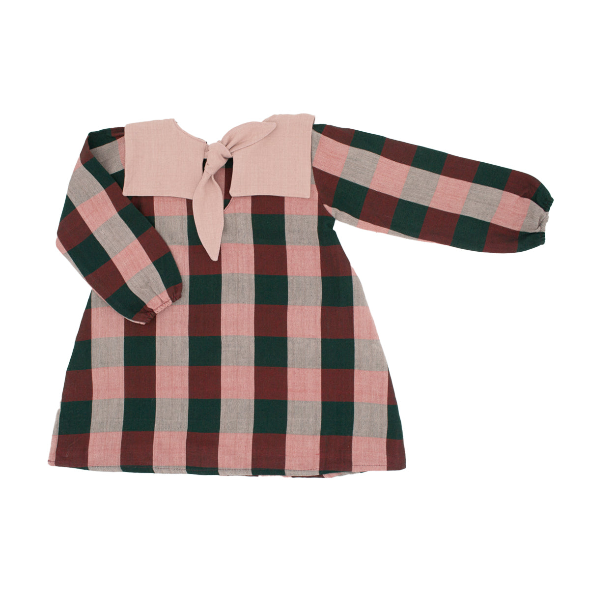 Piper Girl Dress in Poinsettia Check
