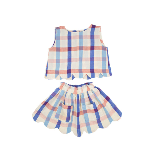 Magnolia Skirt Set in Americana Plaid