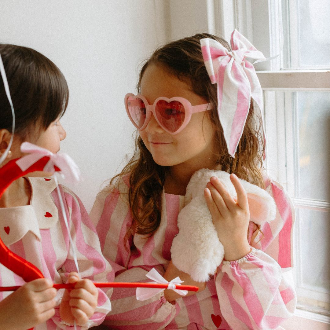 Folklore Large Bow in Pink Sugar Stripe