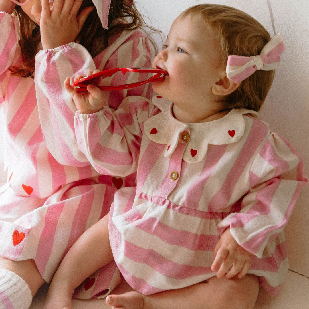 Folklore Medium Bow Pink Sugar Stripe