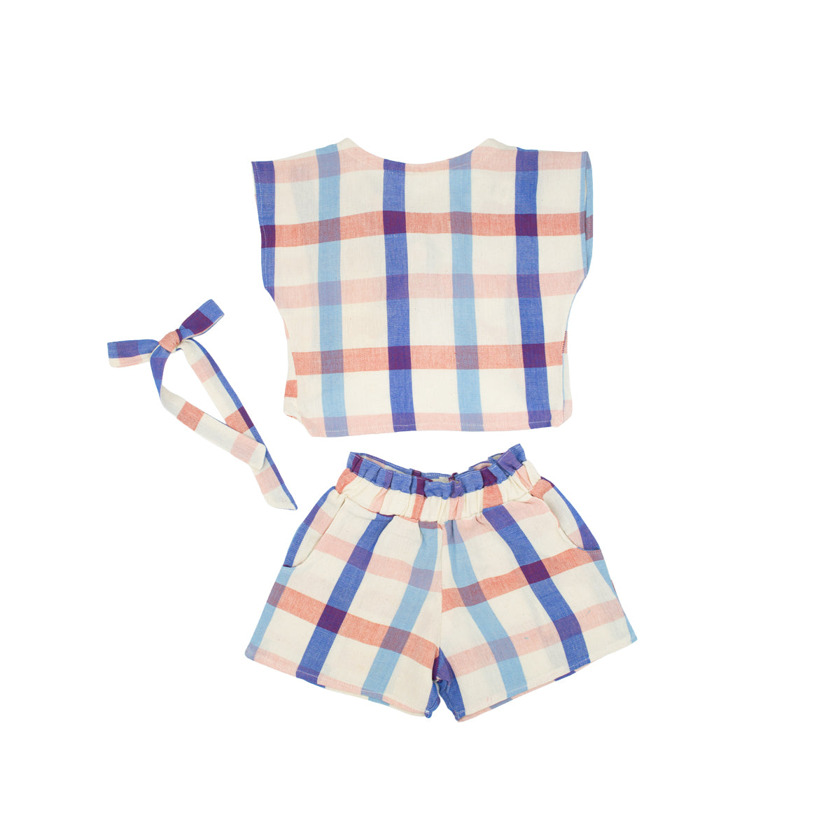 Annita Girl Set in Americana Plaid