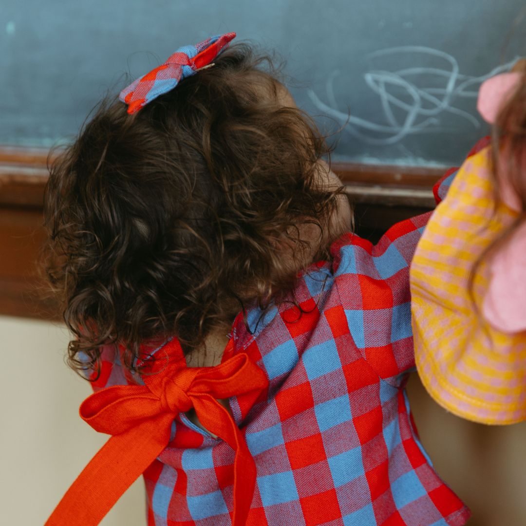 Folklore Small Bow Set in Primary Plaid