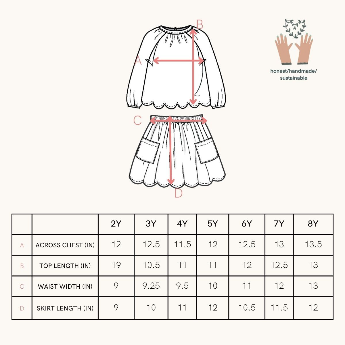 Magnolia Skirt Set in Pink Sugar Stripe