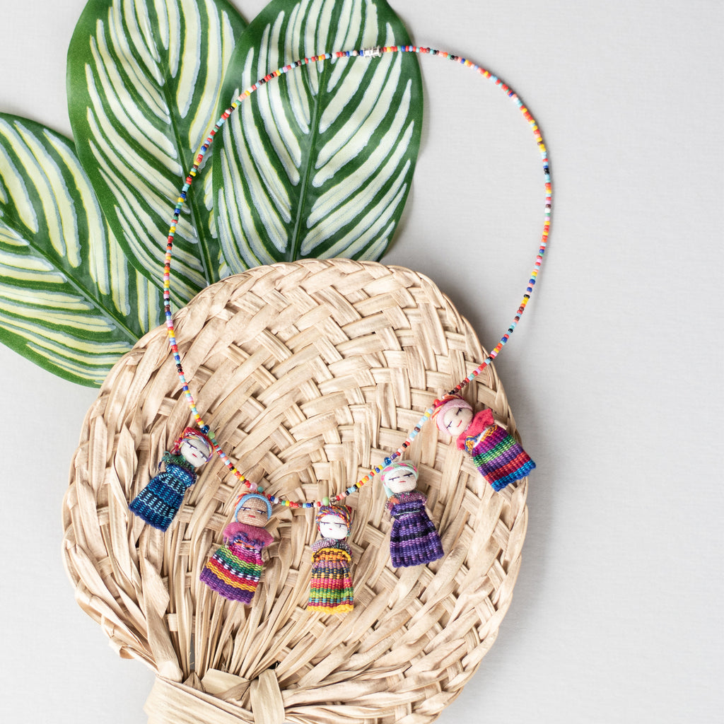 worry doll necklace made in guatemala
