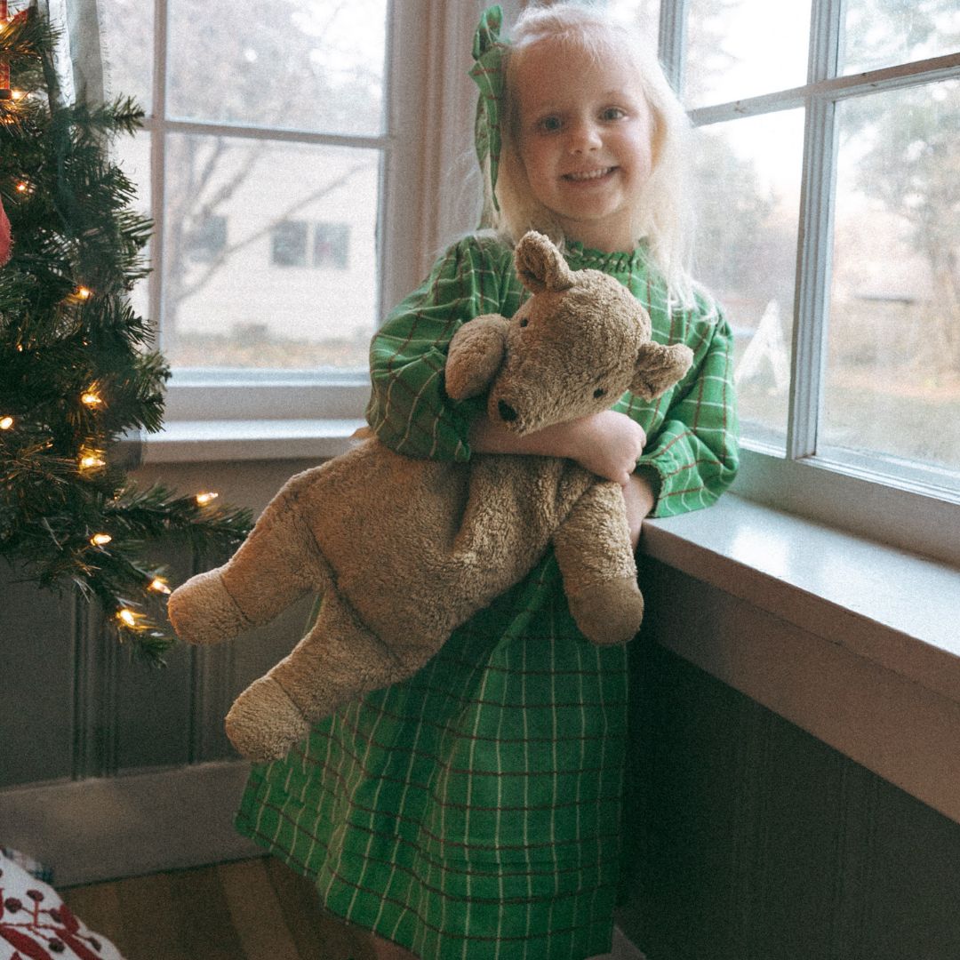 Drew Girl Dress in Festive Green