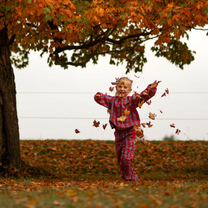 Simone Girl Set in Primary Plaid