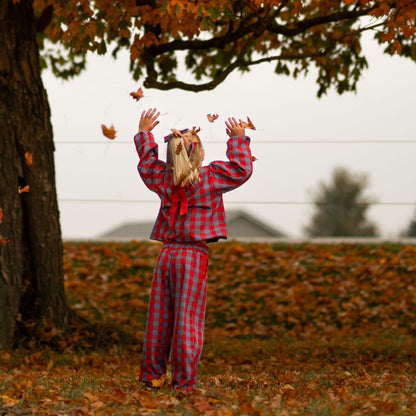 Simone Girl Set in Primary Plaid