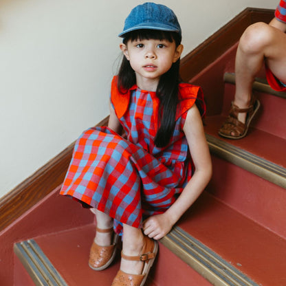 Tessa Girl Dress in Primary Plaid