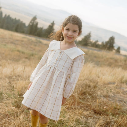 Lolita Girl Dress in Nutmeg Gingham