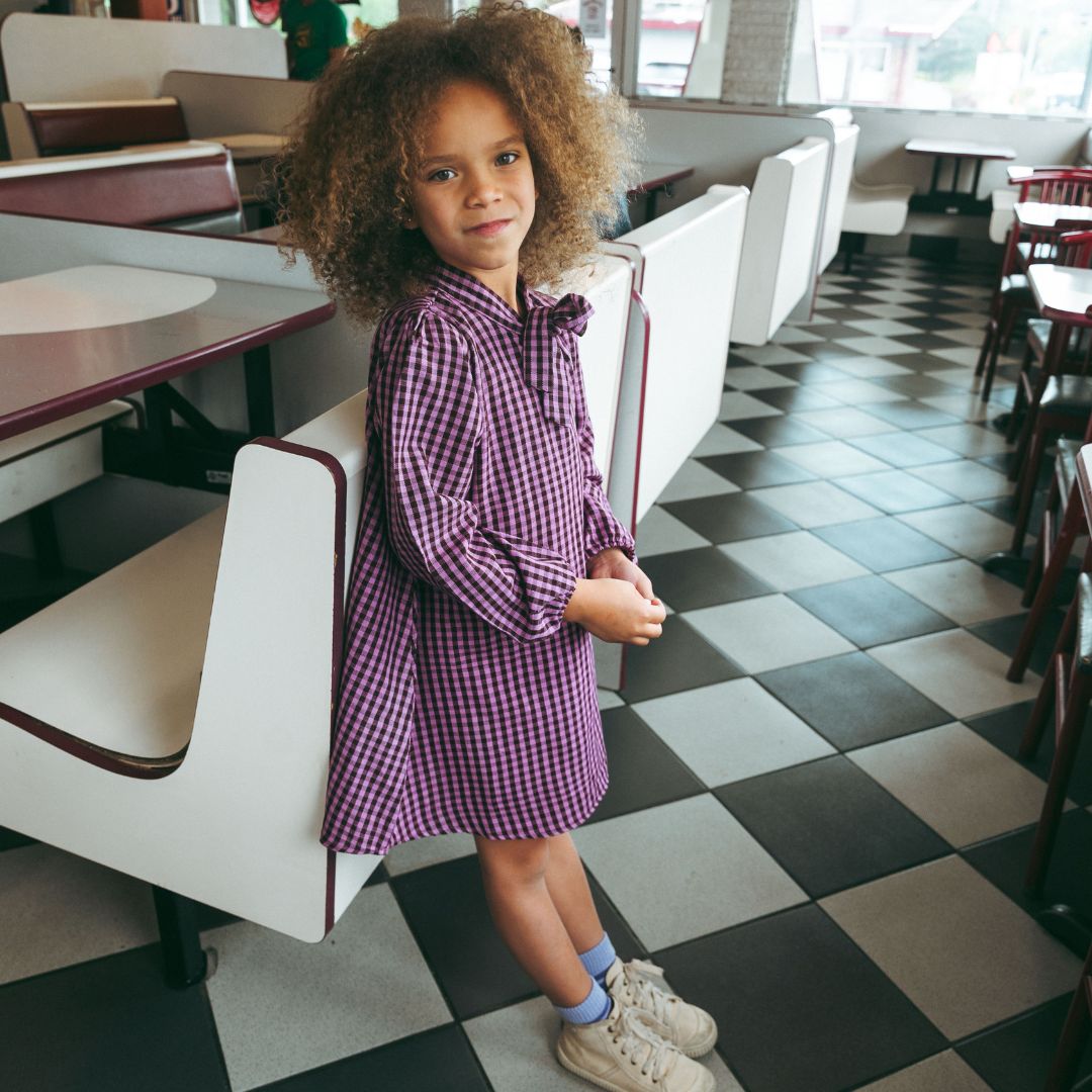 Pearl Girl Dress in Violet Espresso