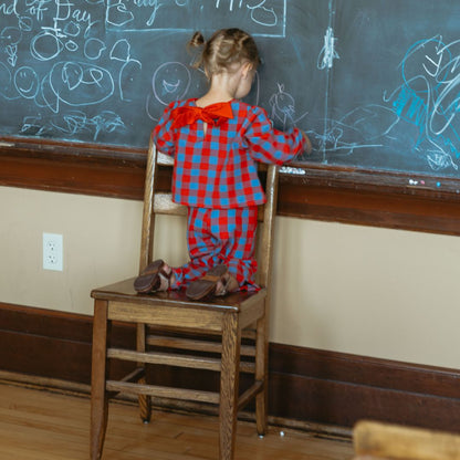Mini Simone Girl Set in Primary Check