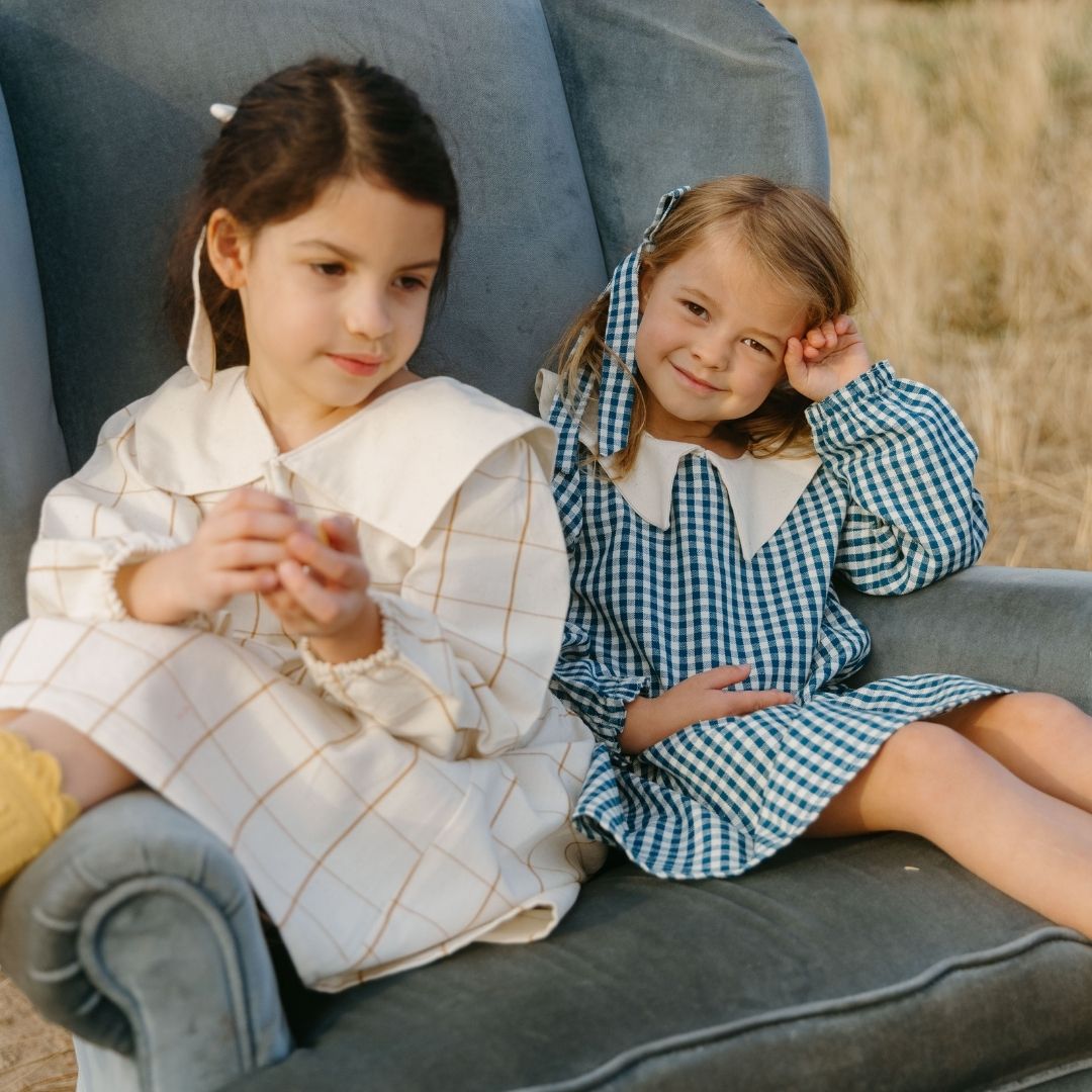 Lolita Girl Dress in Nutmeg Gingham