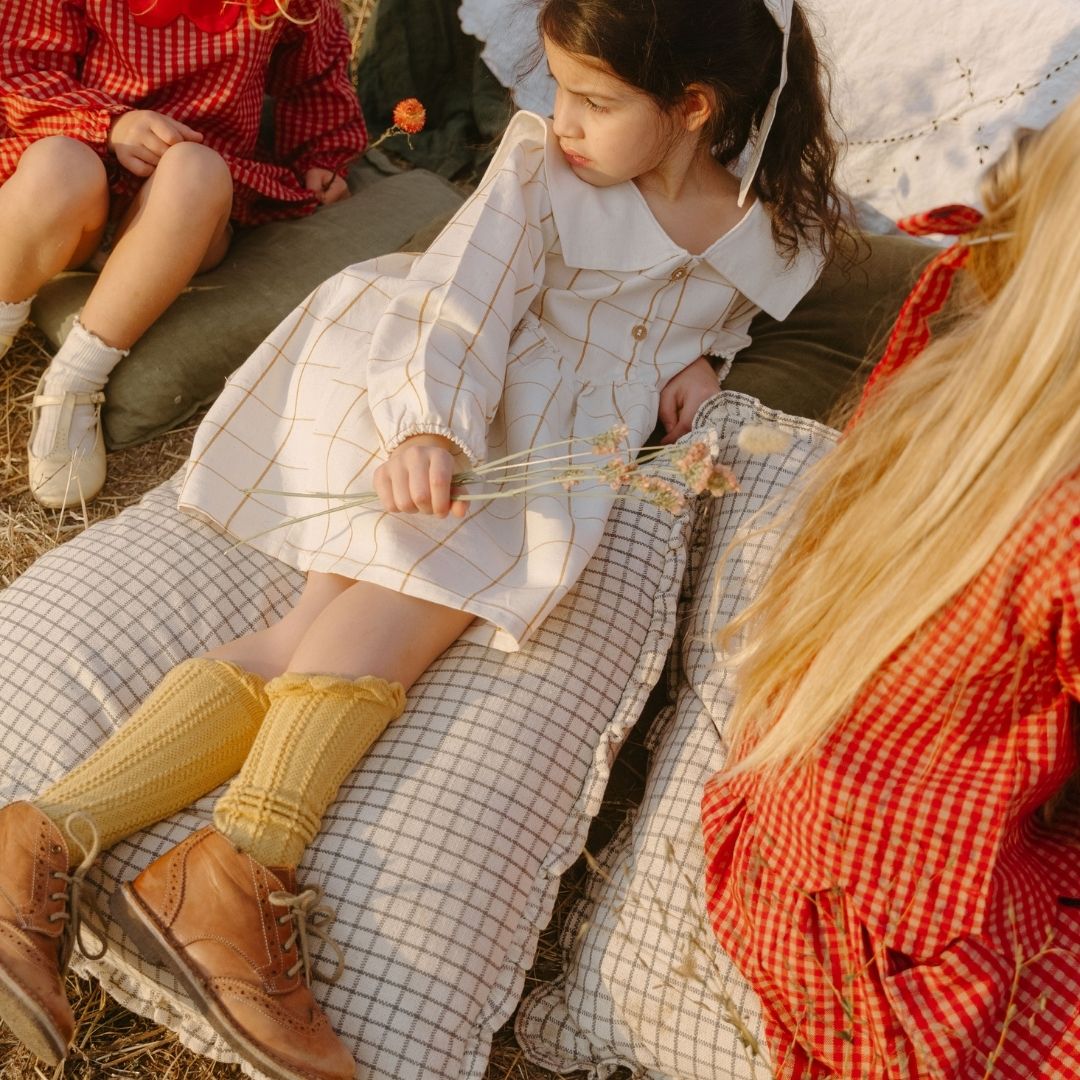 Lolita Girl Dress in Nutmeg Gingham