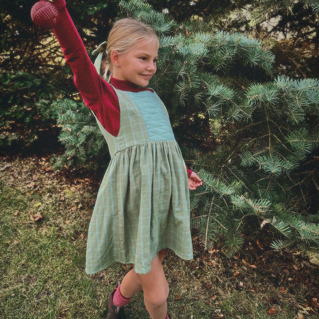 Blake Girl Dress in Autumn Sage