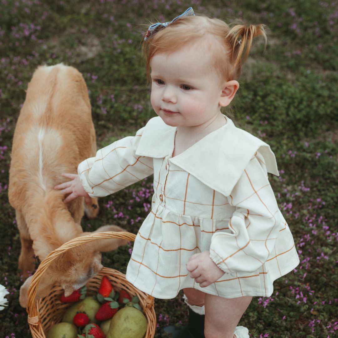 Mini Lolita Baby Bloomer Set in Nutmeg Gingham