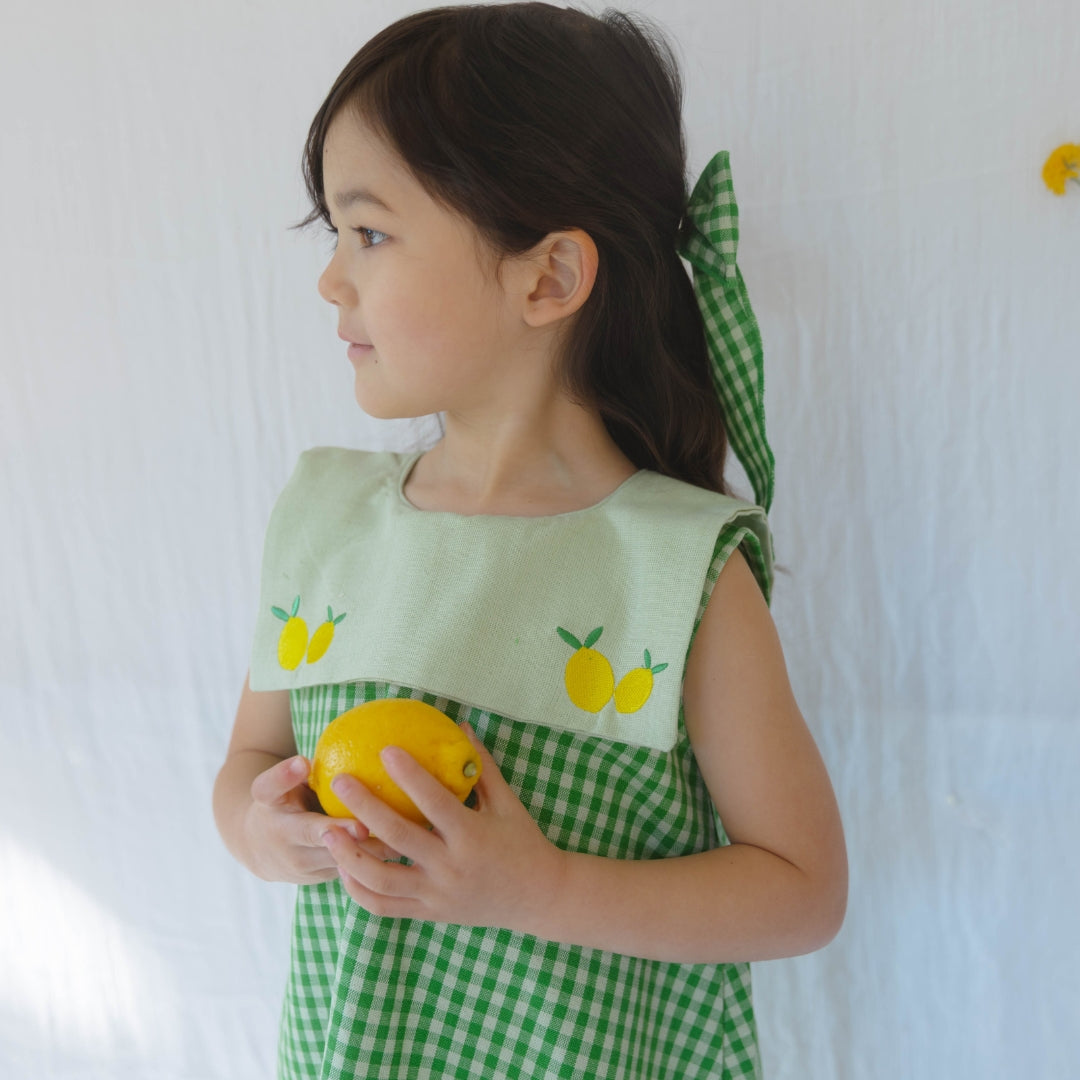 Piper Girl Dress in Limoncello Gingham