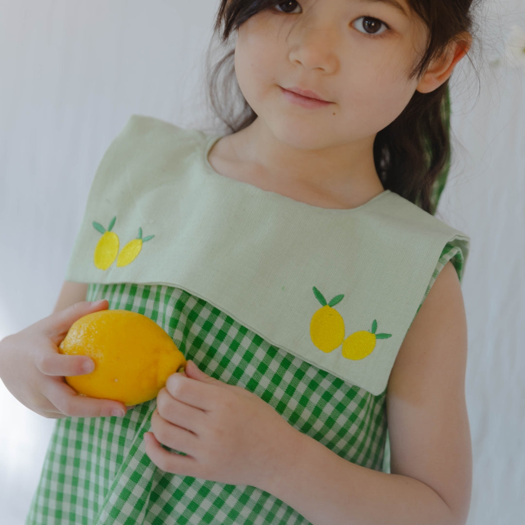 Piper Girl Dress in Limoncello Gingham