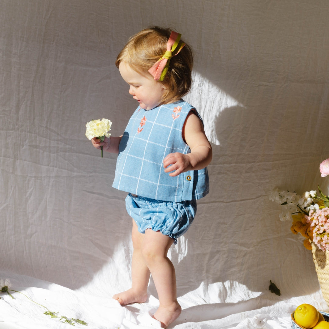 Mini Winnie Set in Seaside Windowpane