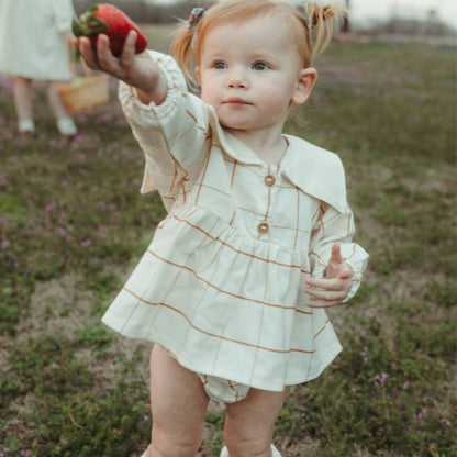Mini Lolita Baby Bloomer Set in Nutmeg Gingham