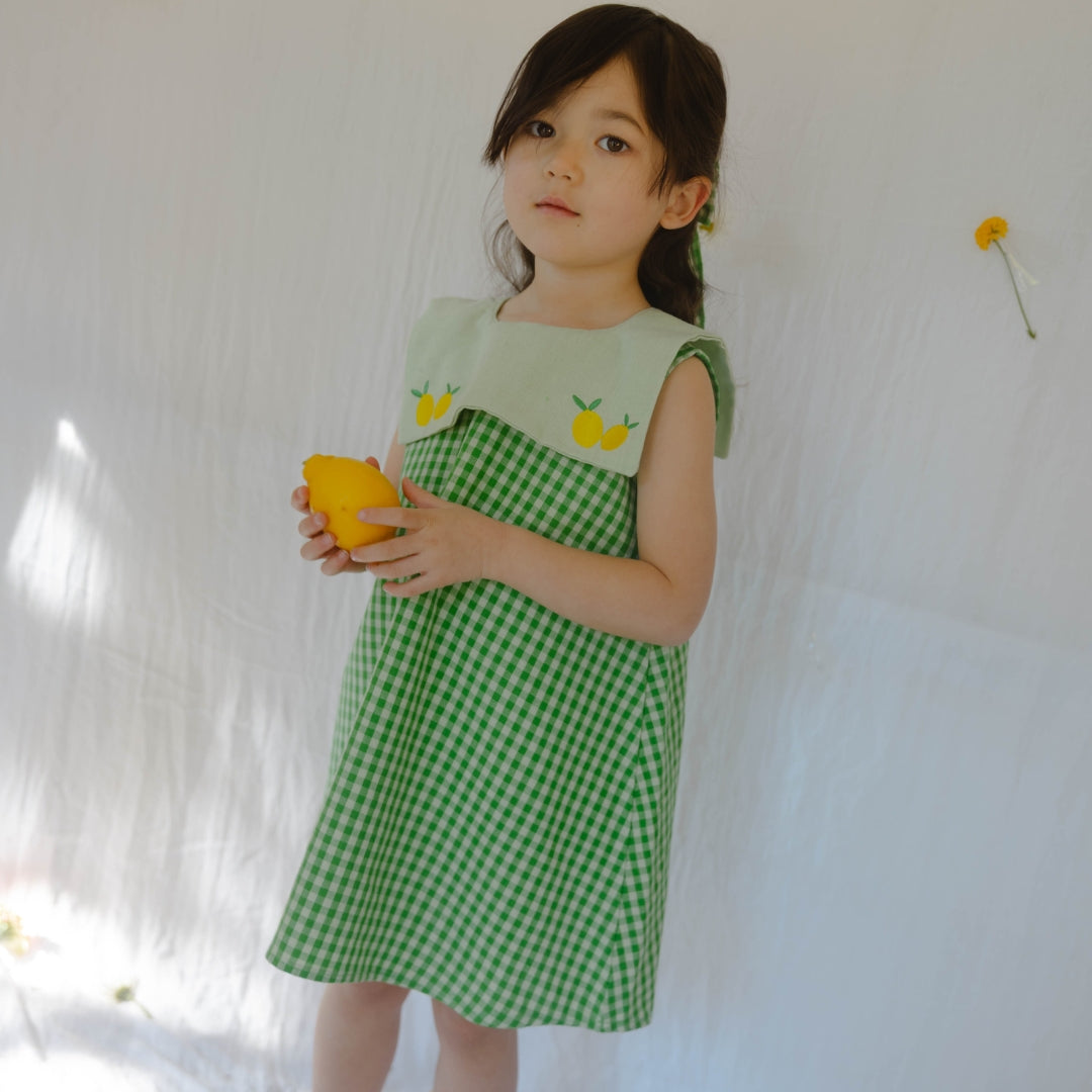 Piper Girl Dress in Limoncello Gingham