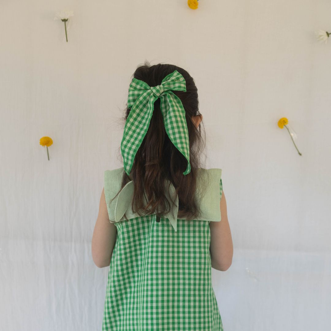 Folklore Large Bow in Limoncello Gingham