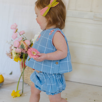 Mini Winnie Set in Seaside Windowpane