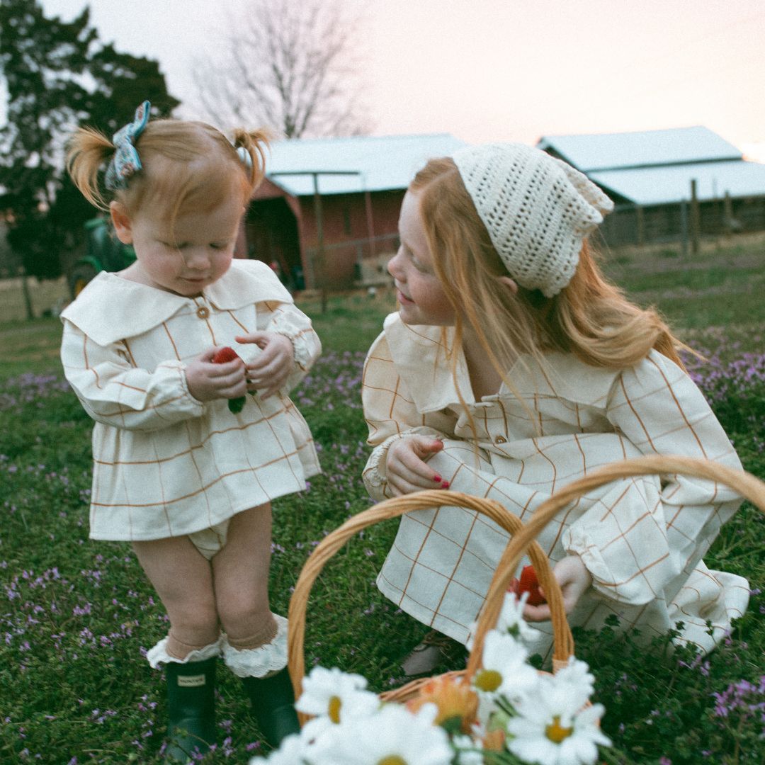 Mini Lolita Baby Bloomer Set in Nutmeg Gingham