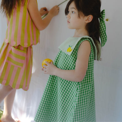 Piper Girl Dress in Limoncello Gingham