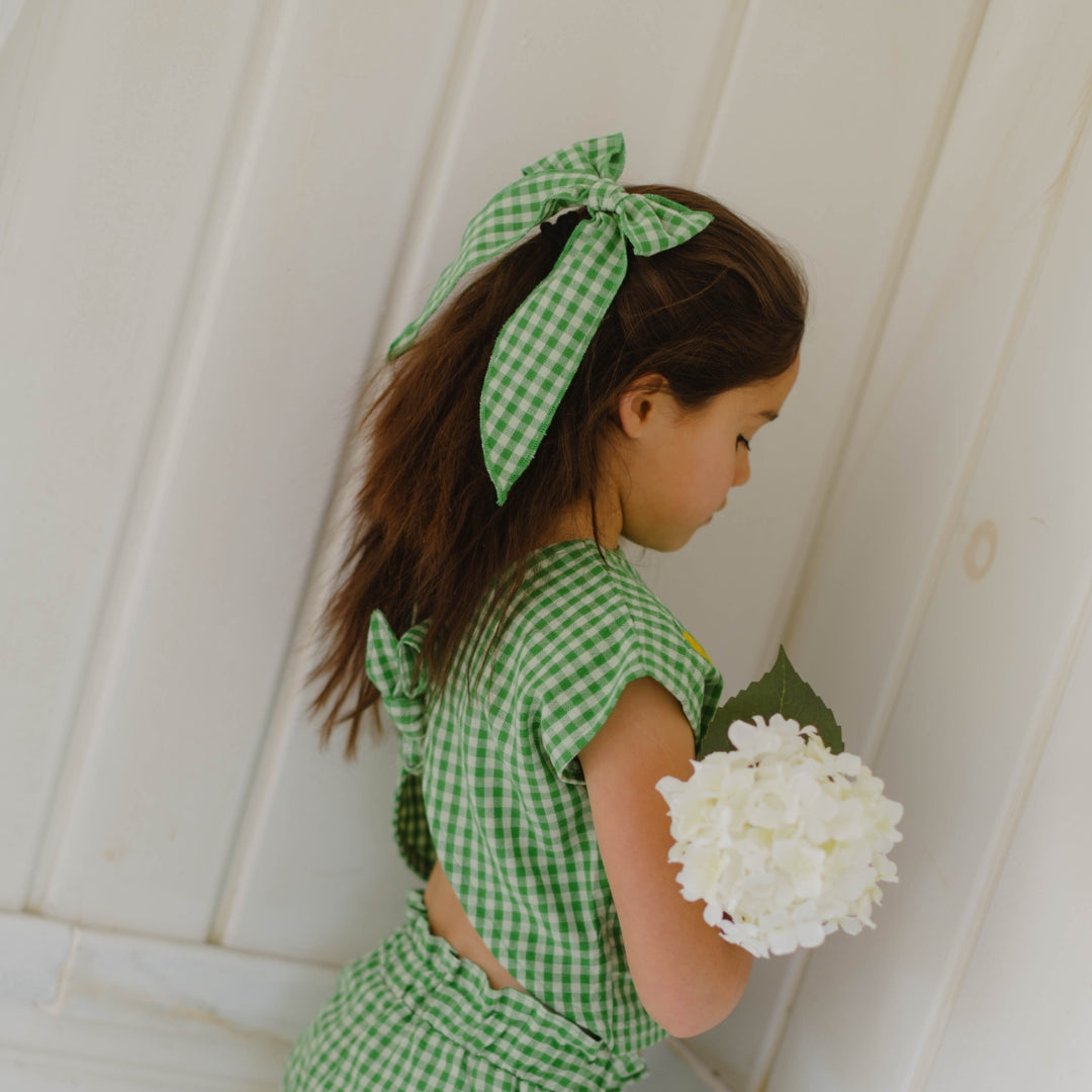 Folklore Large Bow in Limoncello Gingham