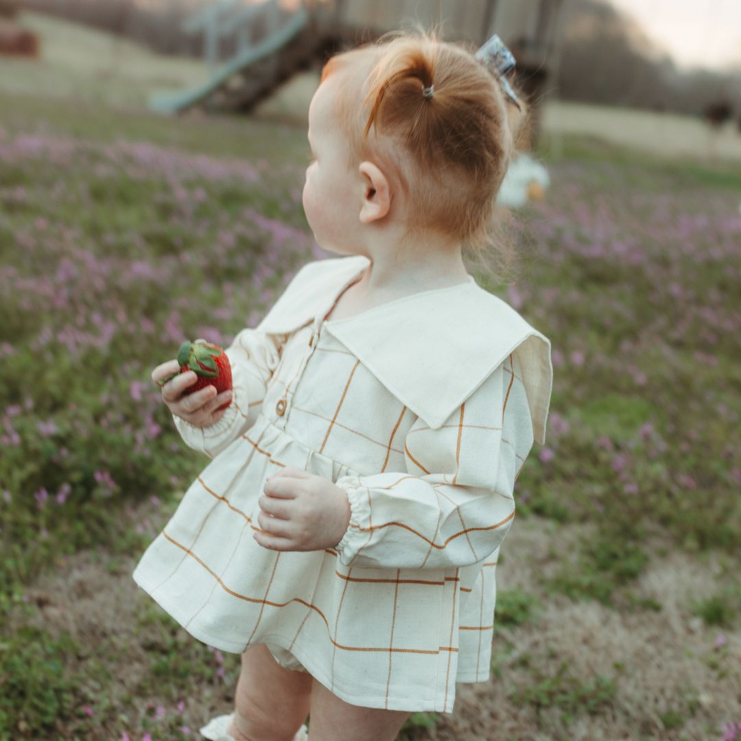 Mini Lolita Baby Bloomer Set in Nutmeg Gingham