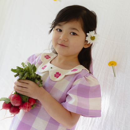 Franny Girl Dress in Lilac Gingham
