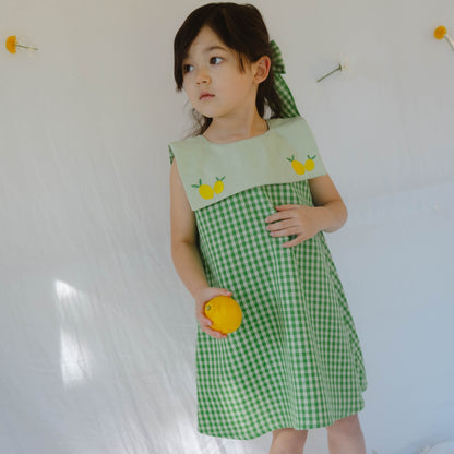 Piper Girl Dress in Limoncello Gingham