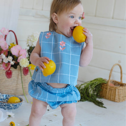 Mini Winnie Set in Seaside Windowpane