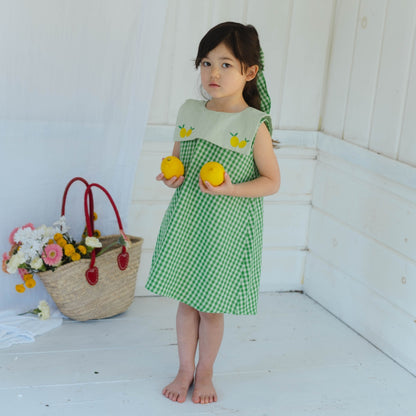 Piper Girl Dress in Limoncello Gingham