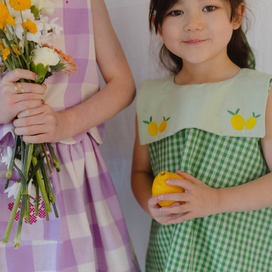 Piper Girl Dress in Limoncello Gingham