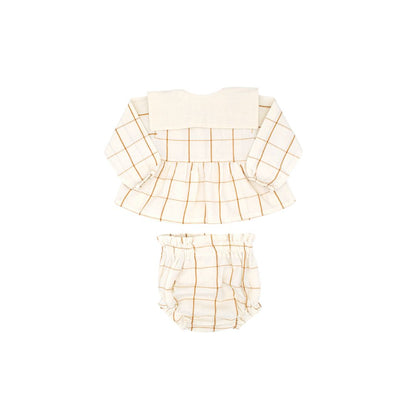 Mini Lolita Baby Bloomer Set in Nutmeg Gingham