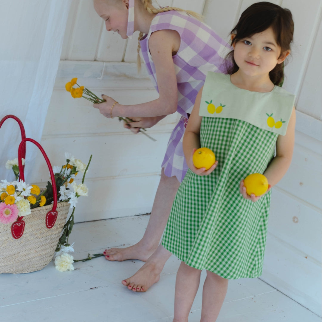 Piper Girl Dress in Limoncello Gingham