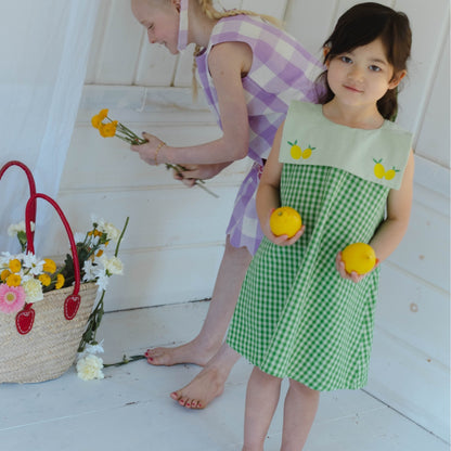 Piper Girl Dress in Limoncello Gingham